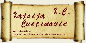 Kajsija Cvetinović vizit kartica